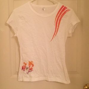 Malibu T-shirt. White crew neck shirt sleeve